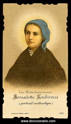 [Estampa antigua de santa Bernadette Soubirous]